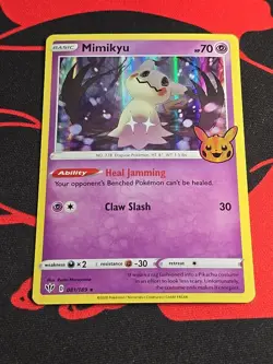 Mimikyu # 081/189 Trick or Trade Holo Promo Pokemon Card NM - Image 1