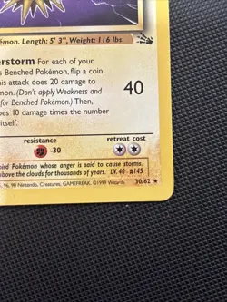 Zapdos 30/62 Rare WOTC Pokemon Card Non-Holo Fossil *NM* Condition!!! - Image 4