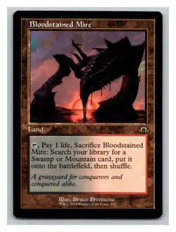 1x Bloodstained Mire, Retro Frame, Modern Horizons 3, MTG NM Color Error Ink - Image 1