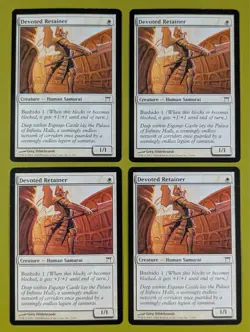 Devoted Retainer x4 Champions of Kamigawa 4x Playset Magic the Gathering MTG - Image 1