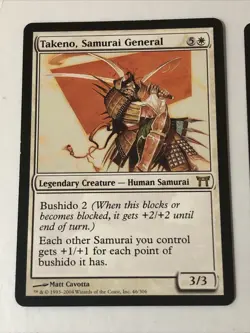 Takeno Samurai General X2 Champions Of Kamigawa Ex+ Cond See Pics English - Image 3