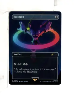 MTG SkeenAB Sol Ring (2093) BORDERLESS RAINBOW FOIL from SLD. NM. - Image 1