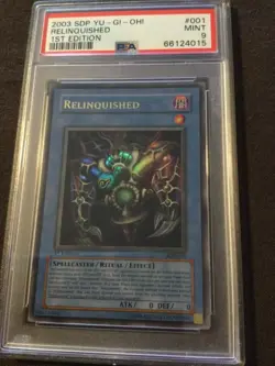 2003 YU-GI-OH RELINQUISHED 1ST EDITION SDP-001 PSA 9 MINT - Image 1