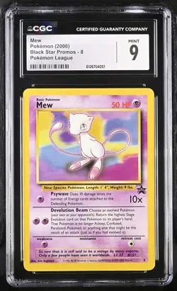CGC 9 MINT Mew 2000 Black Star Promos 8 Pokemon Card - Image 1
