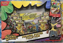 Pokemon Ascended Heroes Premium Poster Collection Mega Lucario EX Card sealed - Image 1