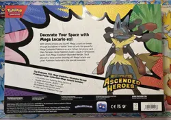 Pokemon Ascended Heroes Premium Poster Collection Mega Lucario EX Card sealed - Image 2