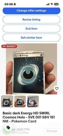 Basic Grass Energy HD SWIRL Cosmos Holo - SVE 001 S&V 151 NM - Pokemon Card - Image 4