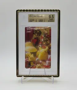 1997 Pokemon Phone Card Merry X'Mas Tomy Pikachu & Snorlax BGS 9.5 Low Pop Rare - Image 1