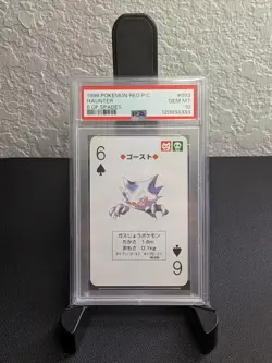 1996 POKEMON RED VERSION PLAYING CARDS 6 OF SPADES #093 HAUNTER PSA 10 - Image 1