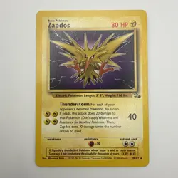 Pokemon Card - Zapdos 30/62 NM Non Holo Rare Unlimited Fossil WoTC 1999 TCG - Image 1