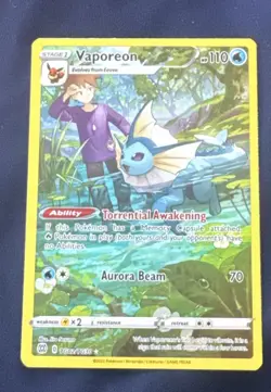 Pokemon Vaporeon Holo Rare TCG Card Sword & Shield: Brilliant Stars TG02/TG30 NM - Image 1