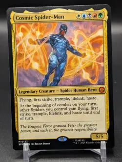 Cosmic Spider-Man MTG Marvel Universes Beyond Legendary Creature NM - Image 1