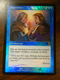 MTG FOIL Urza's Destiny Opposition Blue Rare Unplayed Excellent - NM - Image 1