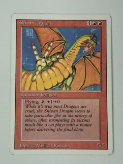 MTG, Shivan Dragon LP Revised Edition Regular Free Ship! BB - Image 1