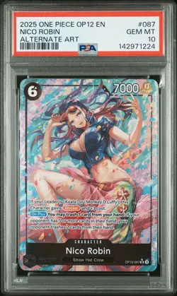 2025 One Piece Nico Robin OP12 Alternate Art PSA 10 #087 Legacy of the Master - Image 1