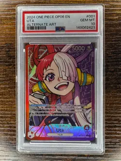 One Piece Uta Alternate Art OP06-001 Wings of the Captain Foil PSA 10 - Image 1