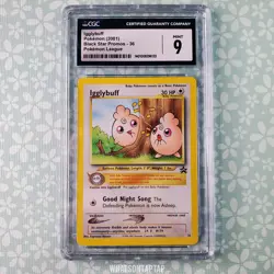Pokemon Card Igglybuff 36 Black Star Promo Pokemon League CGC 9 Vintage - Image 1
