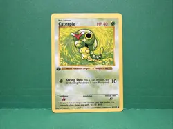 Pokemon Caterpie 1st Edition Base Set Shadowless Common Card 45/102 - Image 1