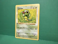 Pokemon Caterpie 1st Edition Base Set Shadowless Common Card 45/102 - Image 3