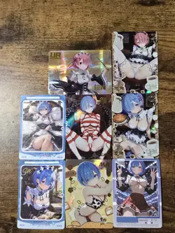 Goddess Story Rem and Ram Waifu Card Lot - Image 1