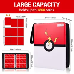 1800 card 9 Pocket Card Binder, Premium Zipper Trading Card Binder, Double Si... - Image 2