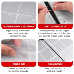 1800 card 9 Pocket Card Binder, Premium Zipper Trading Card Binder, Double Si... - Image 4