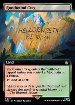 MTG Doctor Who - Rootbound Crag *Surge FOIL* Extended Art NM - Image 1