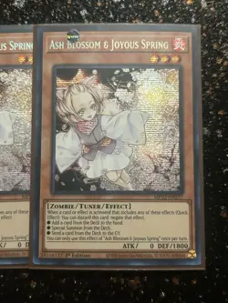 Yugioh 3x Ash Blossom & Joyous Spring MP22 Prismatic Secret Rare 1st Ed - Image 2
