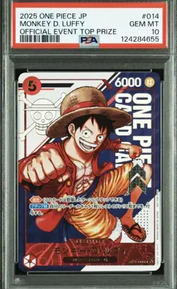 2025 ONE PIECE JPN PROMOS OFFICIAL EVENT TOP PRIZE #014 MONKEY D. LUFFY PSA 10 - Image 2