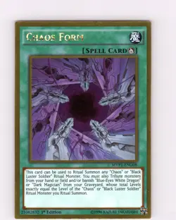 Yu-Gi-Oh TCG Chaos Form MVP1-ENG08 1st Edition Gold Rare Card NM - Image 1