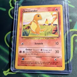 Charmander 46/102 - LP Non Holo - WotC English Base Set Pokemon Card - Image 1