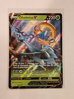 POKEMON TCG CARD Dhelmise V 009/072 Shining Fates 2020 Ultra Rare Holofoil - Image 1