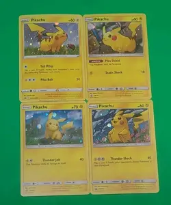 Pokemon Alternate Art Pikachu Holographic Cards Lot Of 4 N Mint Condition Nice! - Image 1