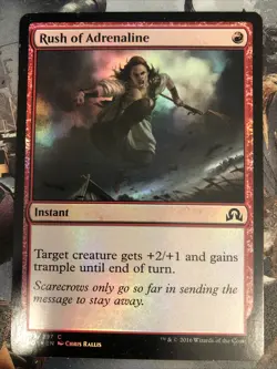 1x Foil Rush of Adrenaline Shadows over Innistrad LP MTG Magic the Gathering x1 - Image 1