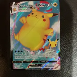 Surfing Pikachu VMAX 009/025 Celebrations Ultra Rare Full Art Holo Pokemon Card - Image 1