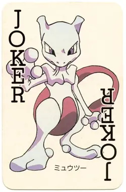 1998 Vintage Mewtwo JOKER Pokemon Televi-kun Magazine Poker Playing Card - Image 2