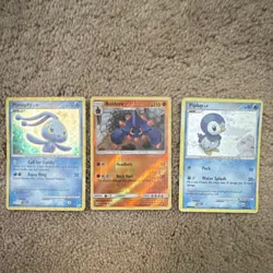 Pokemon TCG Nintendo 3 Card Lot Manaphy Boldore Piplup Holo Foil English - Image 1