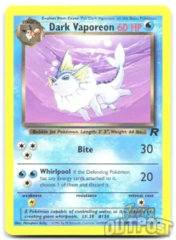 Dark Vaporeon 45/82 Uncommon Team Rocket Pokemon LP- - Image 1