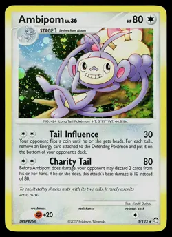 Pokemon Card - Ambipom Mysterious Treasures 3/123 Holo Rare - Image 1