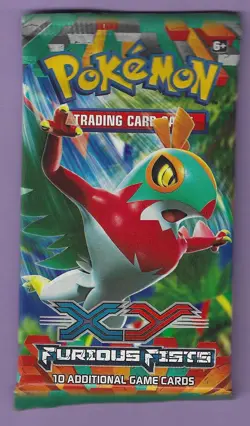 Pokemon "Furious Fists" 10-Card Sealed Booster Pack (Hawlucha) X1 - Image 1
