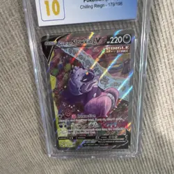 Galarian Slowking V Full Art Ultra Rare Holo Chilling Reign #179 CGC 10 Pokemon - Image 4