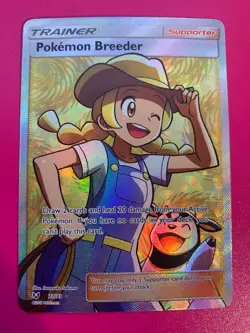 Pokemon Breeder 73/73 Shining Legends Ultra Rare Full Art Holo NM - Image 1