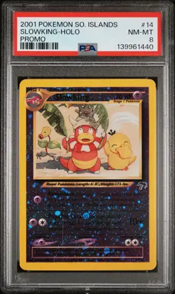 2001 POKEMON SOUTHERN ISLANDS PROMO #14 SLOWKING-HOLO PSA 8 - Image 1
