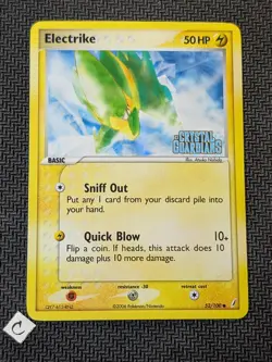 Electrike 52/100 - Crystal Guardians Stamped Reverse Holo Pokemon TCG MP - Image 1