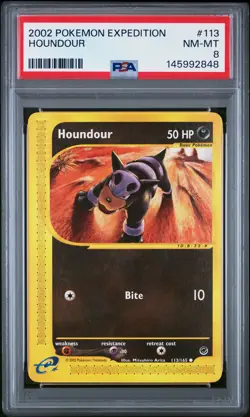 2002 POKEMON EXPEDITION #113 HOUNDOUR PSA 8 - Image 1