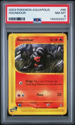 2003 POKEMON AQUAPOLIS #86 HOUNDOUR PSA 8 - Image 1