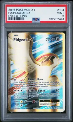 2016 POKEMON XY EVOLUTIONS #104 FULL ART/PIDGEOT EX PSA 9 - Image 1