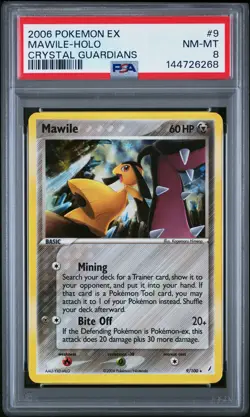 2006 POKEMON EX CRYSTAL GUARDIANS #9 MAWILE-HOLO PSA 8 - Image 1