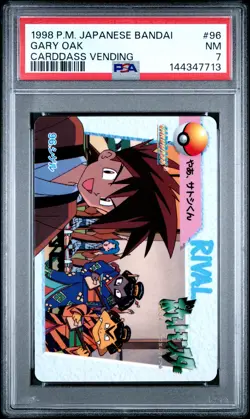 1998 POKEMON JPN BANDAI CARDDASS VENDING #96 GARY OAK PSA 7 - Image 1