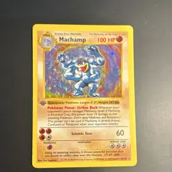 Pokemon TCG Machamp shadowless 1st Edition Holo Rare Deck Exclusives 8/102 1999 - Image 1
